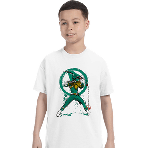 Daily_Deal_Shirts T-Shirts, Youth / XS / White Green Ranger Sumi-e