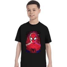 Load image into Gallery viewer, Daily_Deal_Shirts T-Shirts, Youth / XS / Black Glitch Peter Spider
