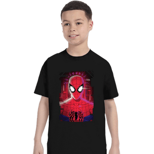 Daily_Deal_Shirts T-Shirts, Youth / XS / Black Glitch Peter Spider