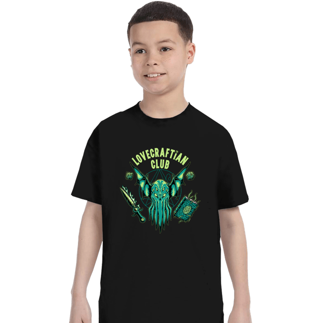 Secret_Shirts T-Shirts, Youth / XS / Black Lovecraftian Club