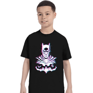 Secret_Shirts T-Shirts, Youth / XS / Black Glitched Batman
