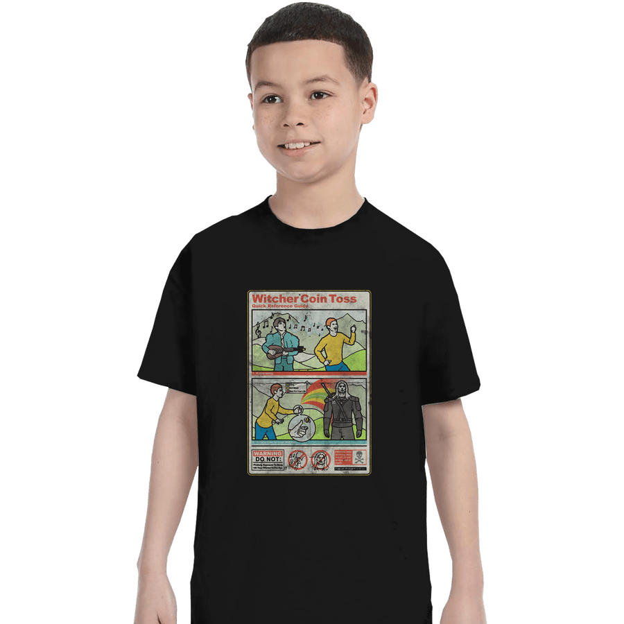 Shirts T-Shirts, Youth / XL / Black Witcher Coin Toss