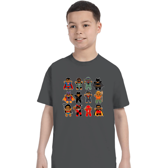 Daily_Deal_Shirts T-Shirts, Youth / XS / Charcoal Gingerbread Heroes and Villains