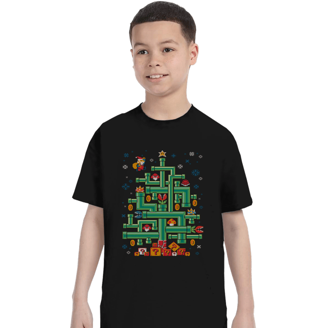 Secret_Shirts T-Shirts, Youth / XS / Black It's A Tree, Mario!
