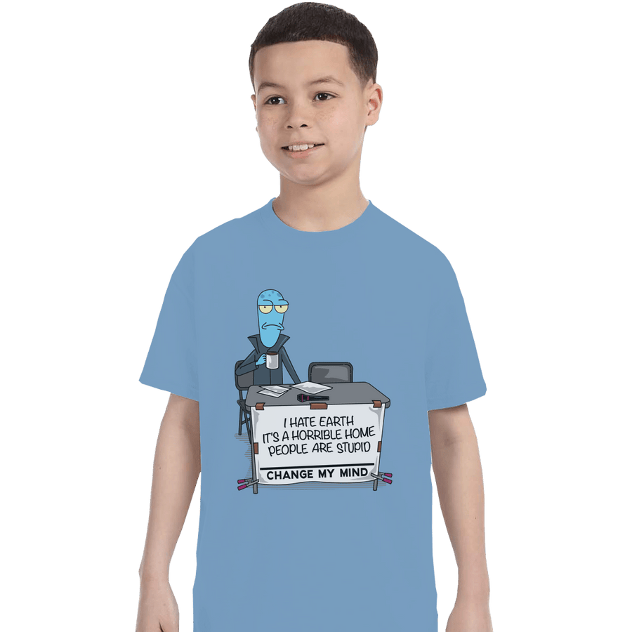 Shirts T-Shirts, Youth / XL / Powder Blue I Hate Earth