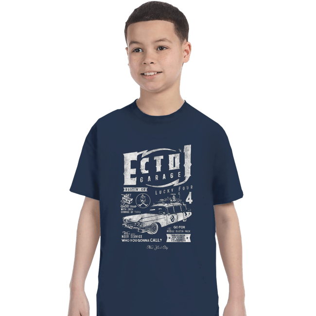 Secret_Shirts T-Shirts, Youth / XS / Navy ECTO-1 Garage