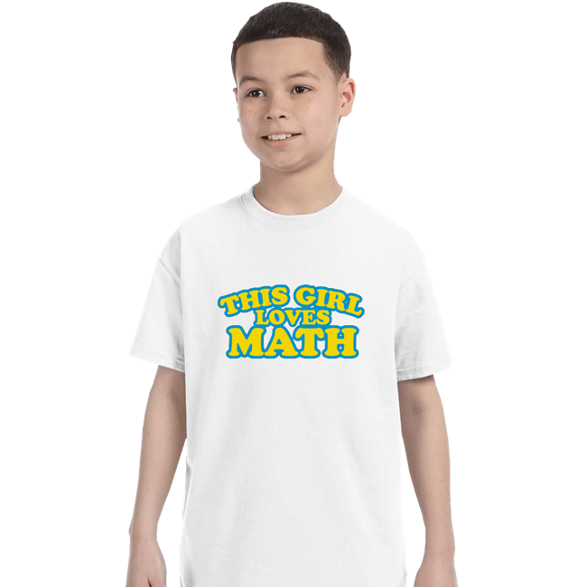 Secret_Shirts T-Shirts, Youth / XS / White Girl Loves Math