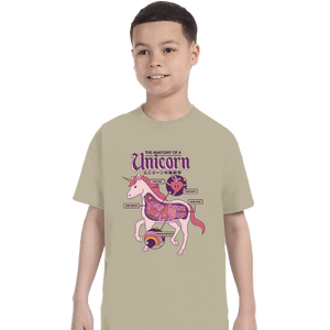 Shirts T-Shirts, Youth / XS / Sand Unicorn Anatomy