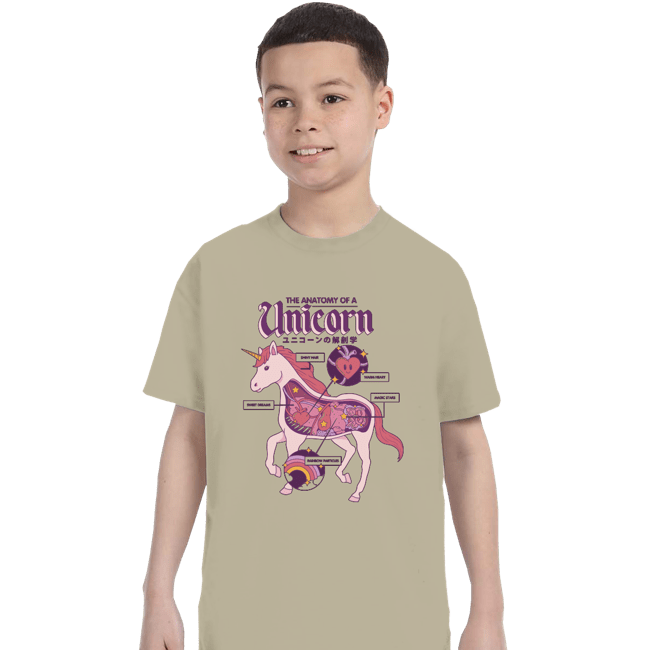 Shirts T-Shirts, Youth / XS / Sand Unicorn Anatomy