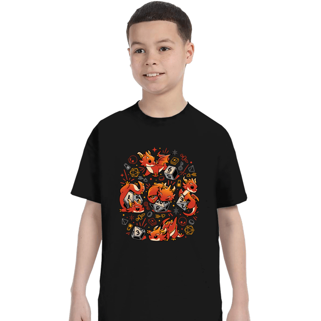 Daily_Deal_Shirts T-Shirts, Youth / XS / Black Tiny Dragon Dice