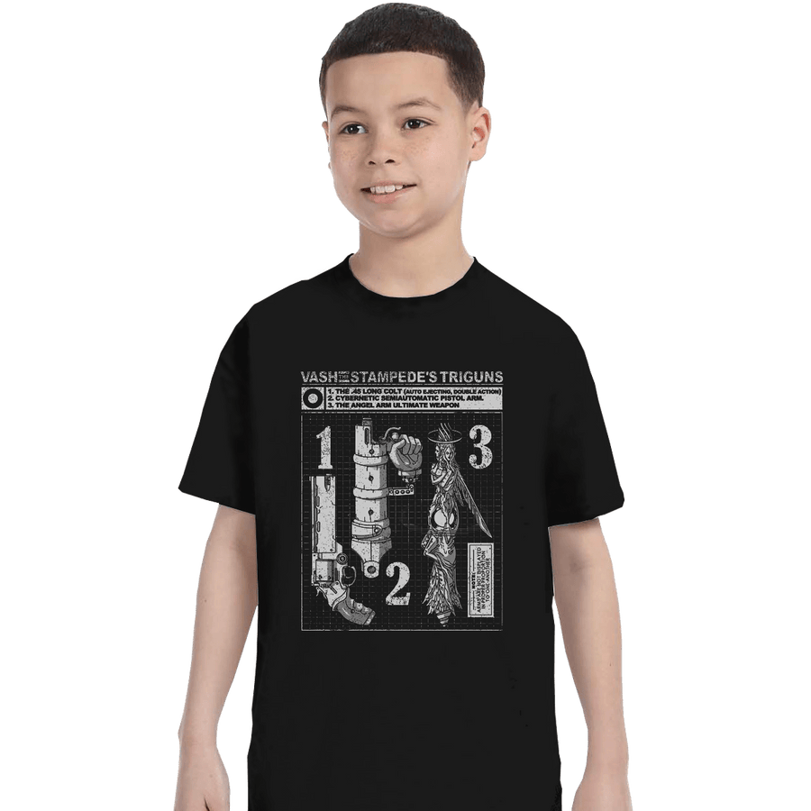 Shirts T-Shirts, Youth / XL / Black Vash The Stampede's Triguns