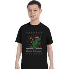 Load image into Gallery viewer, Shirts T-Shirts, Youth / XL / Black Merry T-Rexmas

