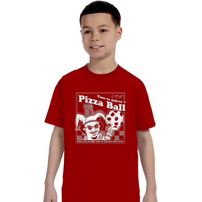 Daily_Deal_Shirts T-Shirts, Youth / XS / Red Pizza Ball