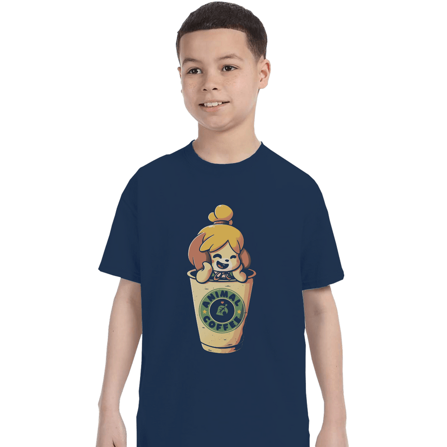 Shirts T-Shirts, Youth / Small / Navy Animal Coffee