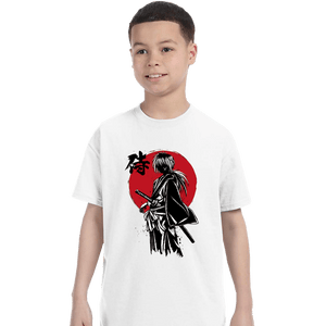 Daily_Deal_Shirts T-Shirts, Youth / XS / White Kenshin Sumi-e
