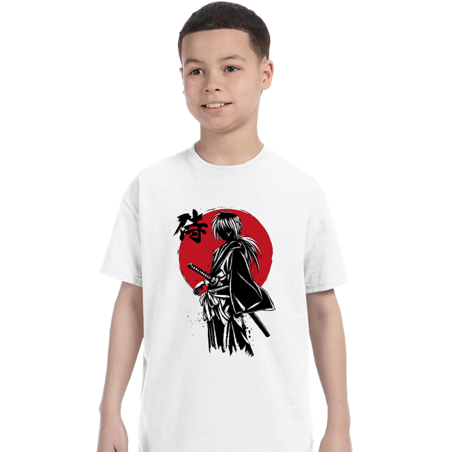Daily_Deal_Shirts T-Shirts, Youth / XS / White Kenshin Sumi-e