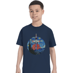 Shirts T-Shirts, Youth / XL / Navy Starry Fighter