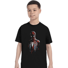 Load image into Gallery viewer, Shirts T-Shirts, Youth / XS / Black Watercolor Spider
