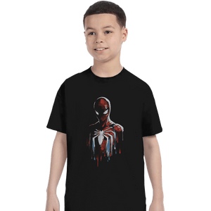 Shirts T-Shirts, Youth / XS / Black Watercolor Spider
