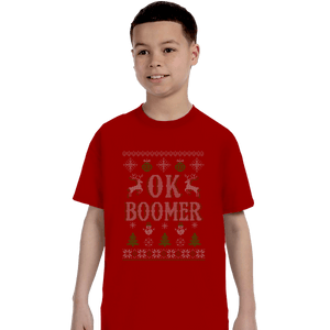 Shirts T-Shirts, Youth / XL / Red OK Boomer Ugly Christmas Sweater