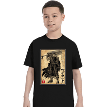 Load image into Gallery viewer, Daily_Deal_Shirts T-Shirts, Youth / XS / Black Black Swordsman Woodblock
