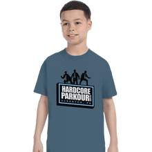 Load image into Gallery viewer, Shirts T-Shirts, Youth / XS / Indigo Blue Hardcore Parkour Club

