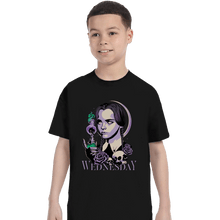 Load image into Gallery viewer, Shirts T-Shirts, Youth / XS / Black Wednesday Addams
