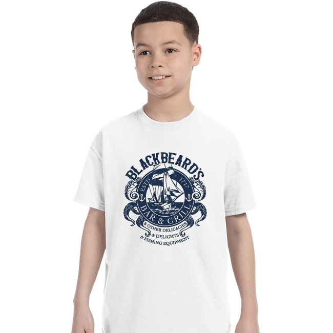 Daily_Deal_Shirts T-Shirts, Youth / XS / White Blackbeard's Bar And Grill