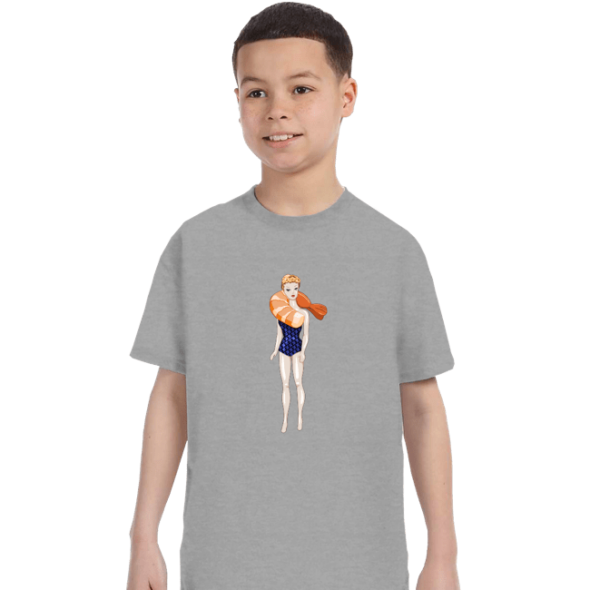 Shirts T-Shirts, Youth / XS / Sports Grey Shrimp On The Barbie