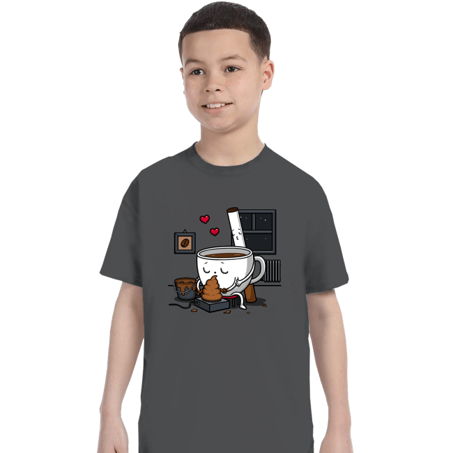 Secret_Shirts T-Shirts, Youth / XS / Charcoal Coffee And Cigarette
