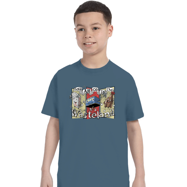 Daily_Deal_Shirts T-Shirts, Youth / XS / Indigo Blue Let's All Go To The Wasteland