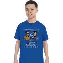 Load image into Gallery viewer, Daily_Deal_Shirts T-Shirts, Youth / XS / Royal Blue Celebrate Hanukkah
