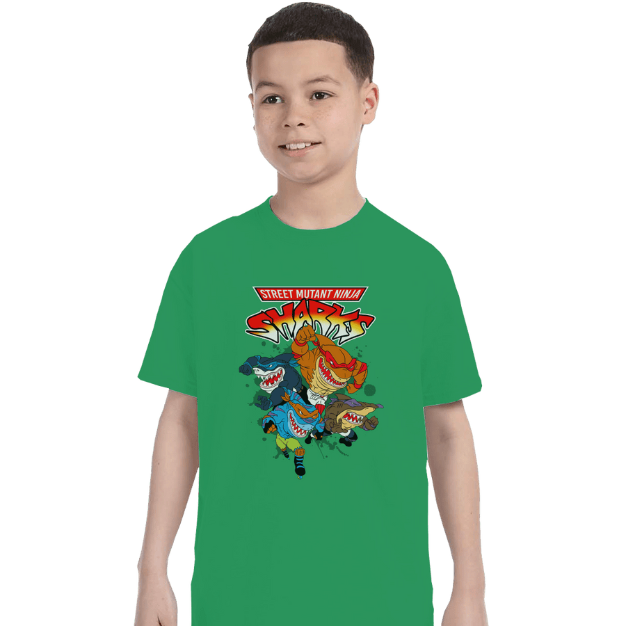 Shirts T-Shirts, Youth / Small / Irish Green Street Mutant Ninja Sharks