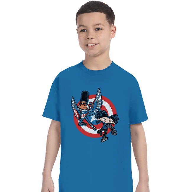 Daily_Deal_Shirts T-Shirts, Youth / XS / Sapphire Captain Tallhair And Football Soldier