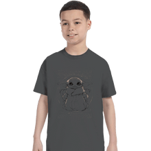 Load image into Gallery viewer, Shirts T-Shirts, Youth / XS / Charcoal Vitruvian Baby Yoda
