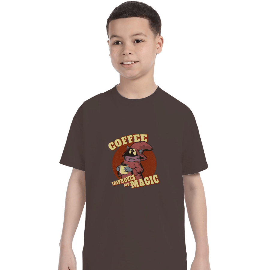 Shirts T-Shirts, Youth / XL / Dark Chocolate Coffee Improves My Magic