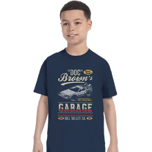 Load image into Gallery viewer, Shirts T-Shirts, Youth / XL / Navy Doc Brown&#39;s Garage
