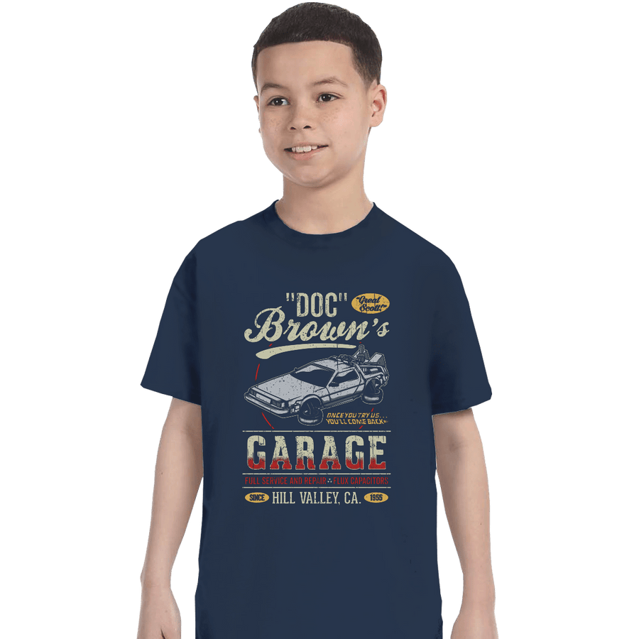Shirts T-Shirts, Youth / XL / Navy Doc Brown's Garage