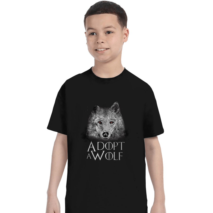 Shirts T-Shirts, Youth / XL / Black Adopt A Wolf