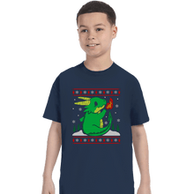 Load image into Gallery viewer, Shirts T-Shirts, Youth / XS / Navy Ugly Dragon Christmas
