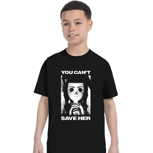 Shirts T-Shirts, Youth / XS / Black You Can't Save Her