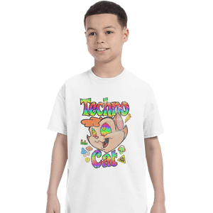 Shirts T-Shirts, Youth / XL / White Faux Paw the Techno Cat