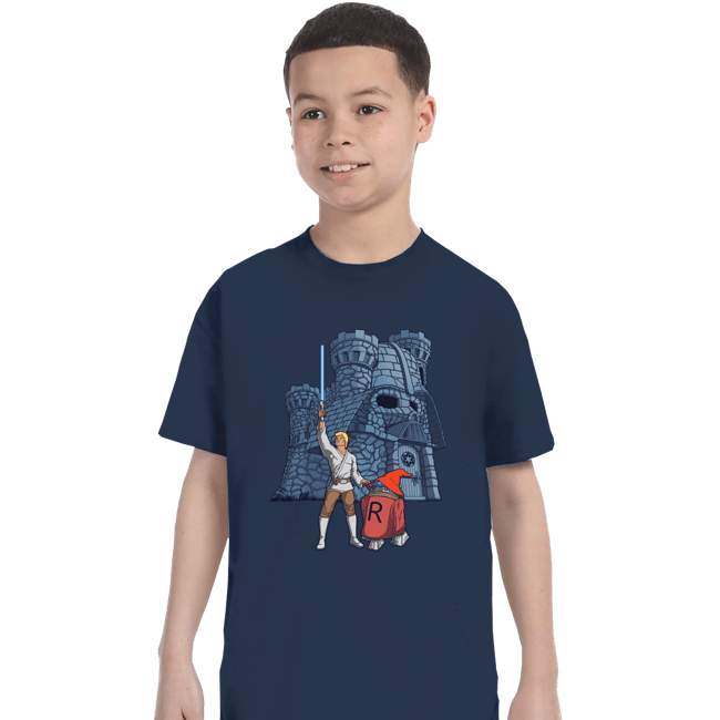 Daily_Deal_Shirts T-Shirts, Youth / XS / Navy Darthskull Castle