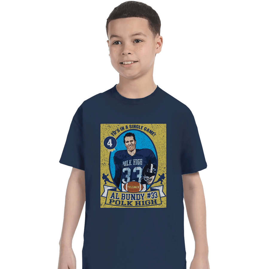 Shirts T-Shirts, Youth / XS / Navy Al Bundy Trading Card