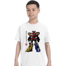 Load image into Gallery viewer, Daily_Deal_Shirts T-Shirts, Youth / XS / White Mighty Morphin Megazord Sumi-e
