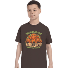 Load image into Gallery viewer, Secret_Shirts T-Shirts, Youth / XS / Dark Chocolate Pumpkin Cthulhu
