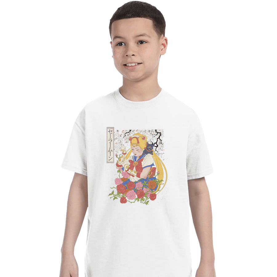 Shirts T-Shirts, Youth / XL / White Moon Print
