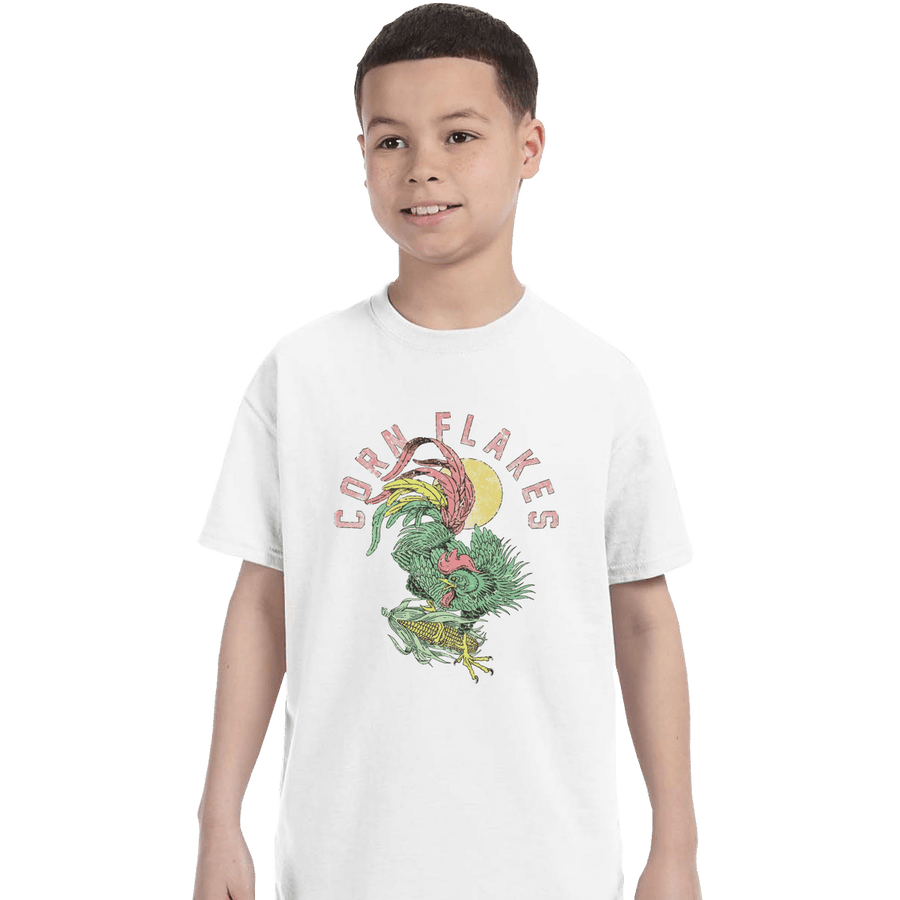 Shirts T-Shirts, Youth / XL / White Corn Flakes