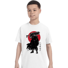 Load image into Gallery viewer, Daily_Deal_Shirts T-Shirts, Youth / XS / White Black Swordsman Sumi-e
