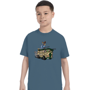 Daily_Deal_Shirts T-Shirts, Youth / XS / Indigo Blue Surfing In The Turtle Van